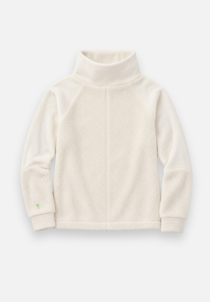 Heather Pullover in Sherpa/Vello Fleece (Cream)
