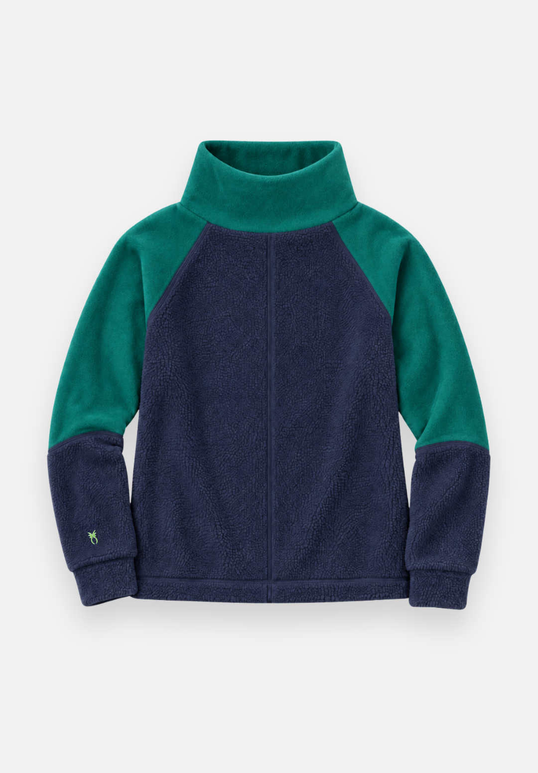 Heather Pullover in Sherpa/Vello Fleece (Navy/Woodland Green)