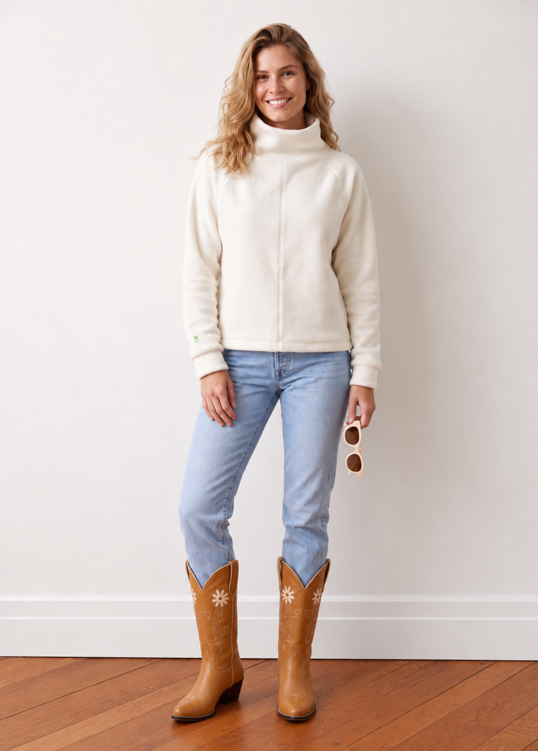 Heather Pullover in Sherpa/Vello Fleece (Cream)