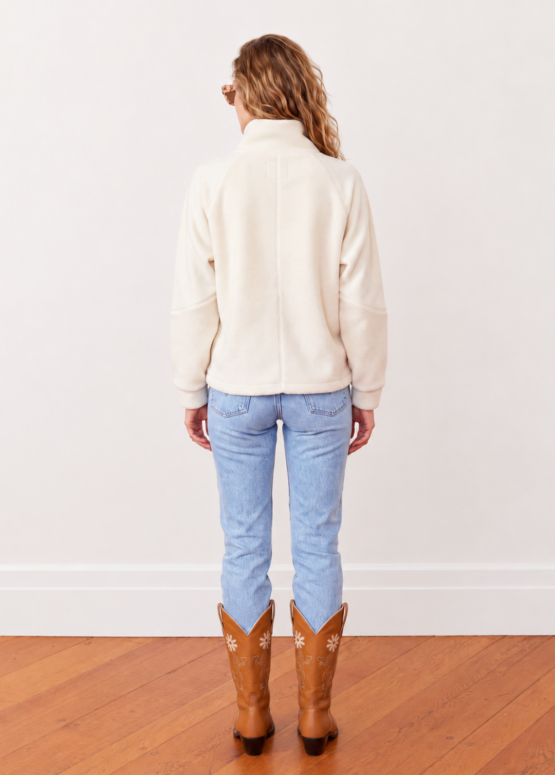 Heather Pullover in Sherpa/Vello Fleece (Cream)