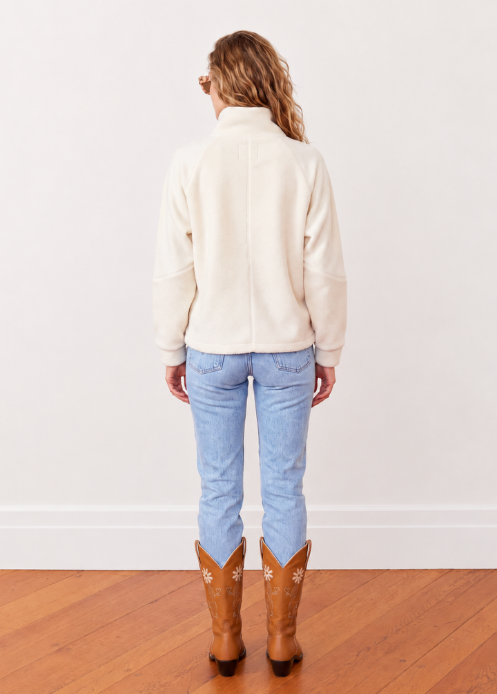 Heather Pullover in Sherpa/Vello Fleece (Cream)