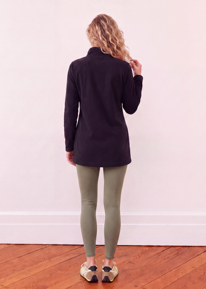 Hudson Pullover in Vello Fleece (Black)