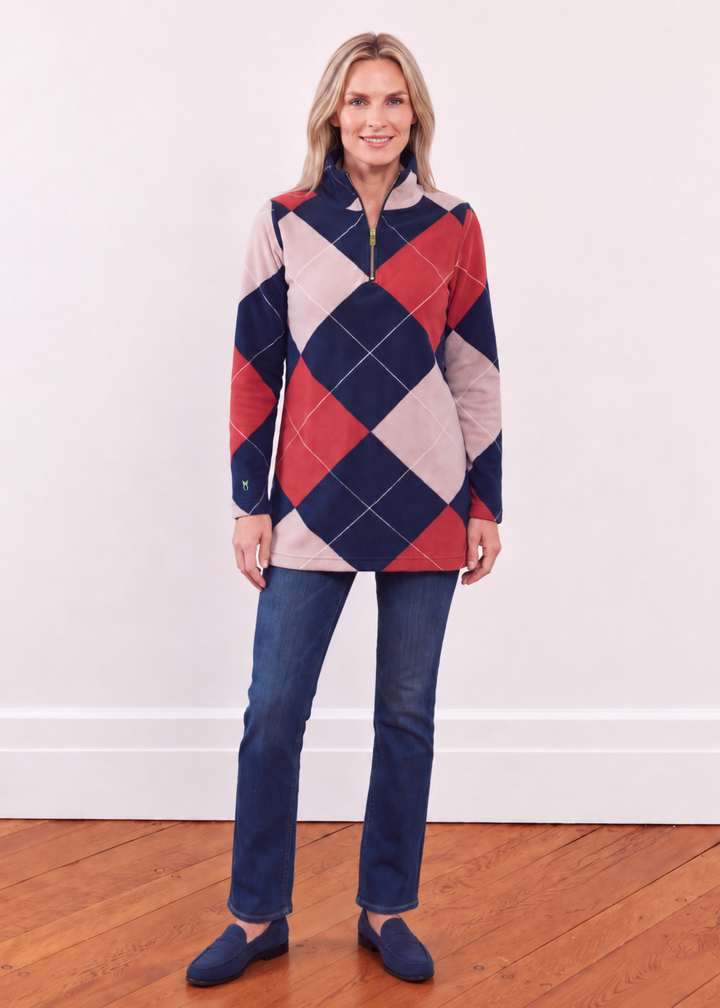 Hudson Pullover in Vello Fleece (Oversized Plaid)