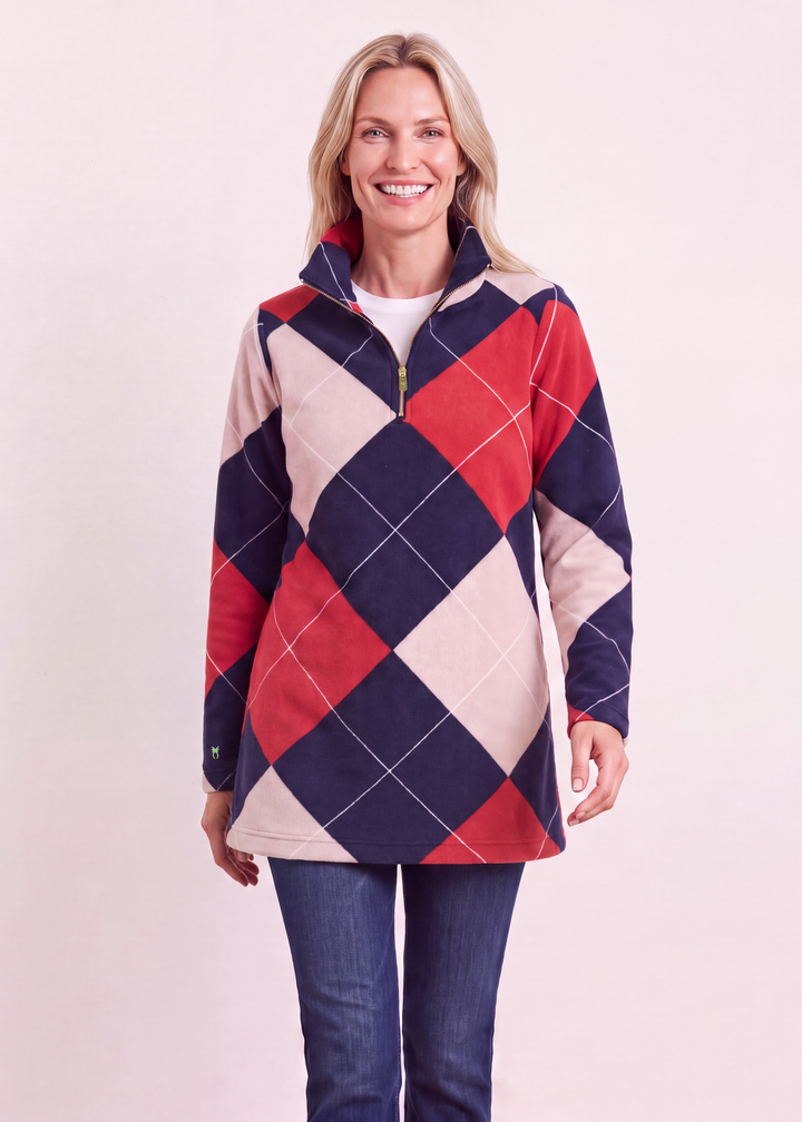 Hudson Pullover in Vello Fleece (Oversized Plaid)
