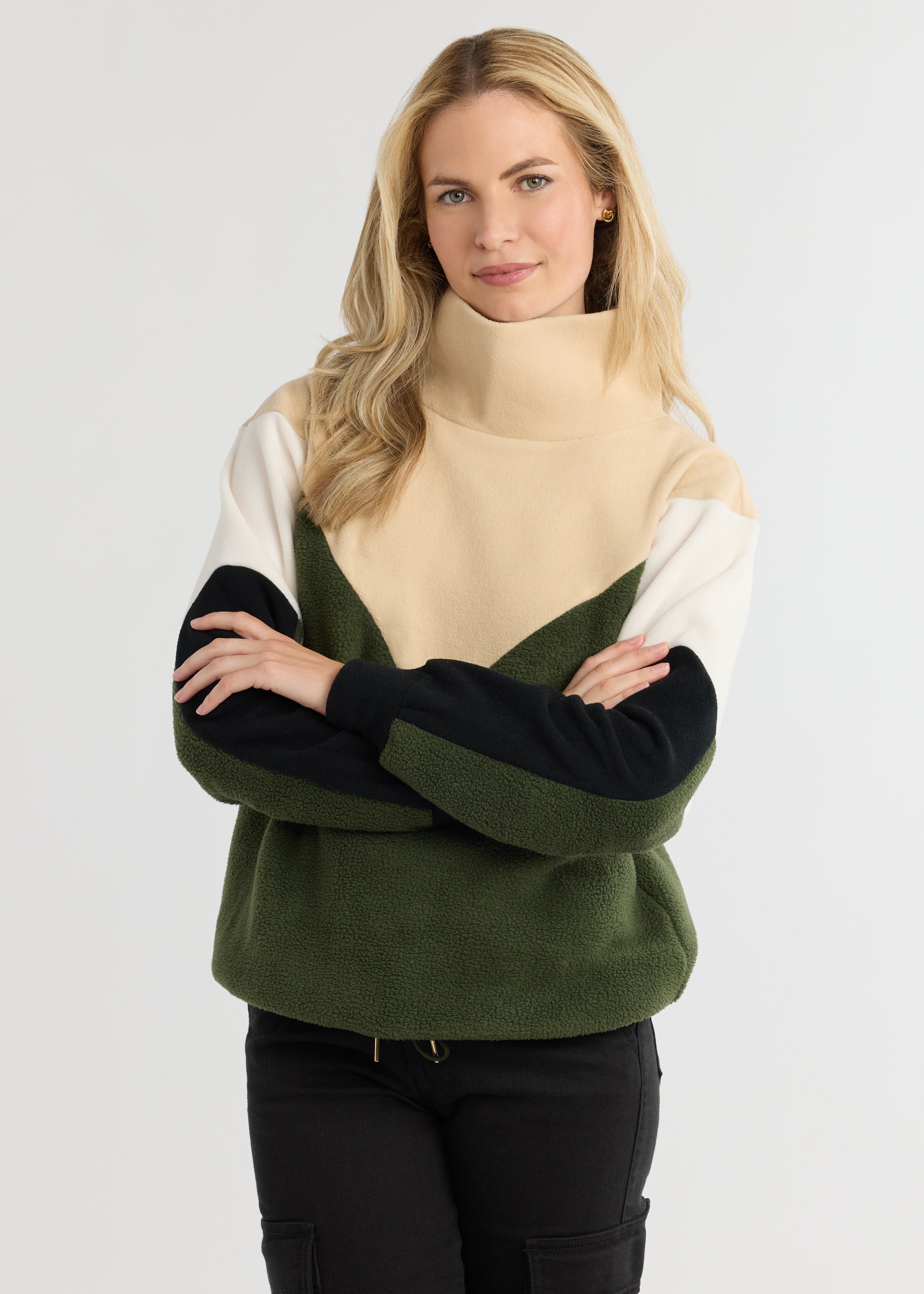 Isla Pullover in Sherpa/Vello Fleece (Spruce Multi) – Dudley Stephens