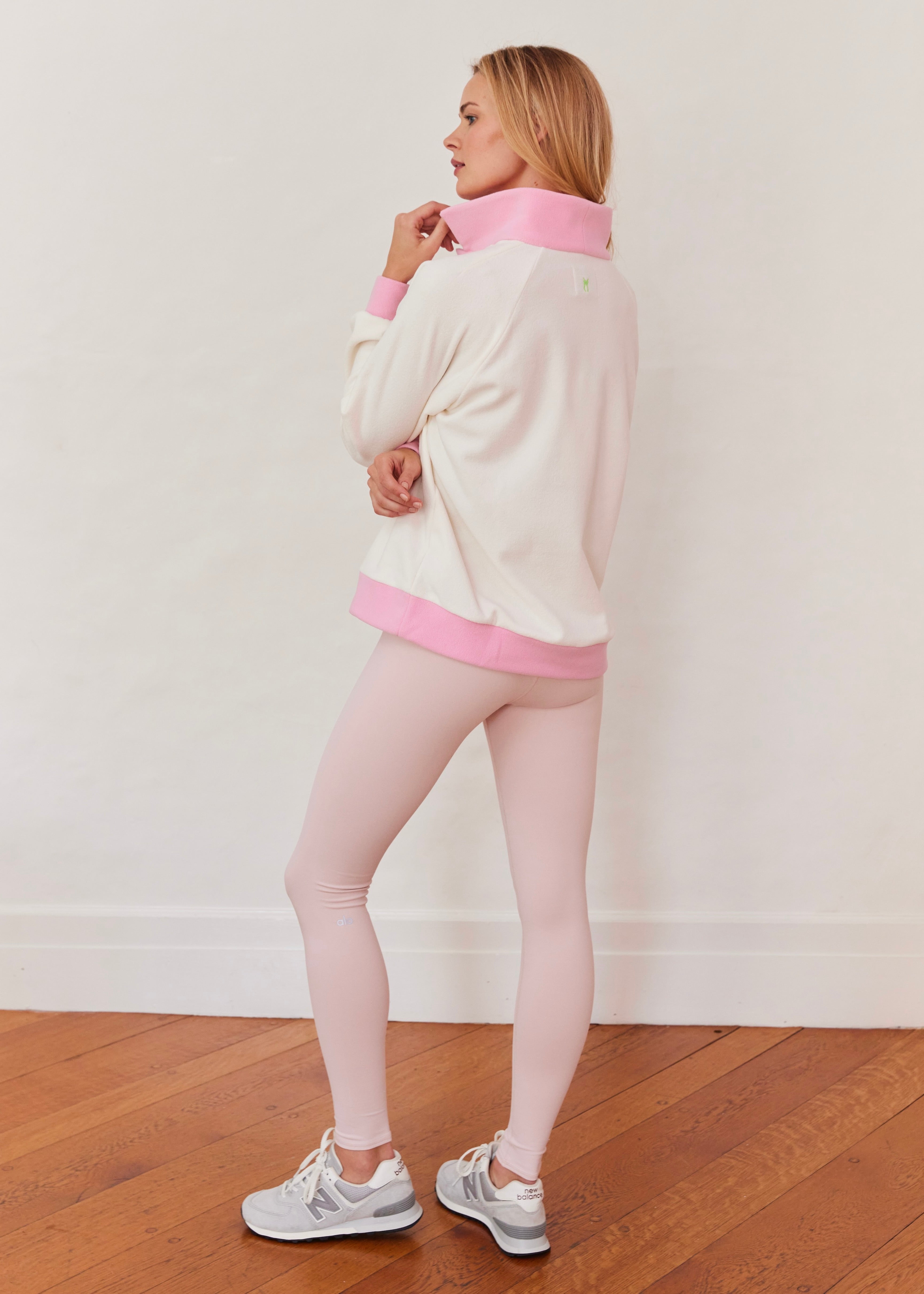 Ingrid Pullover in Terry Fleece (Cream/Prism Pink) – Dudley Stephens