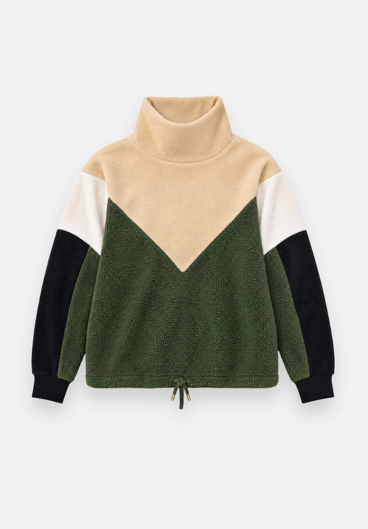 Isla Pullover in Sherpa/Vello Fleece (Spruce Multi)