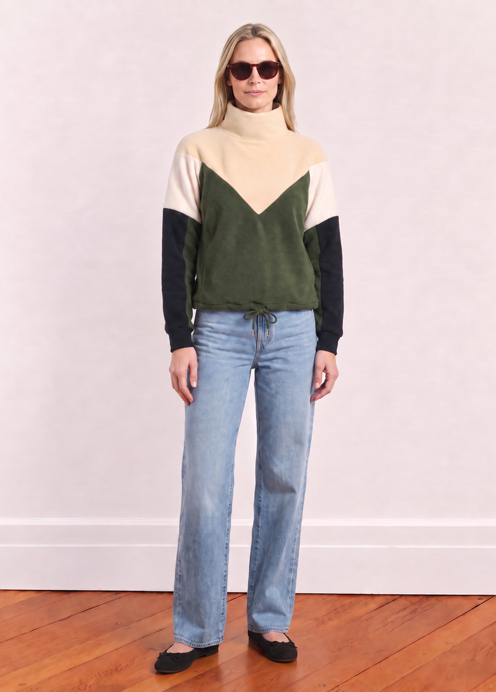 Isla Pullover in Sherpa/Vello Fleece (Spruce Multi)