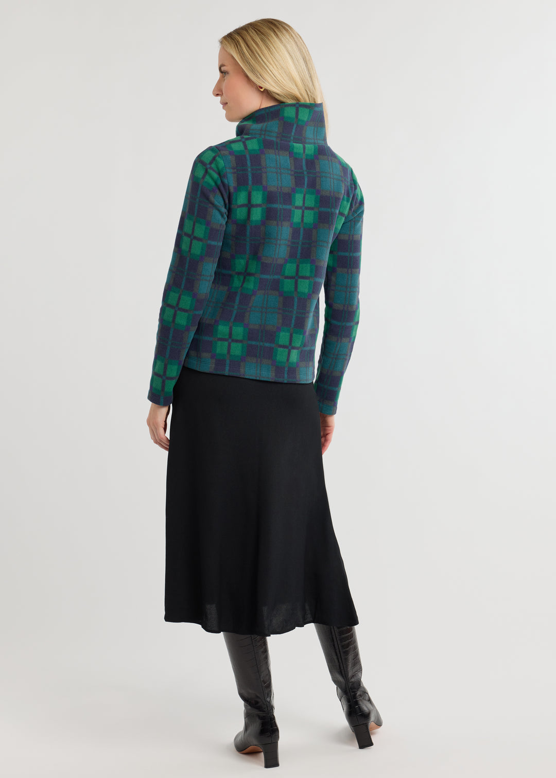 Juliet Turtleneck in Vello Fleece (Winter Tartan)