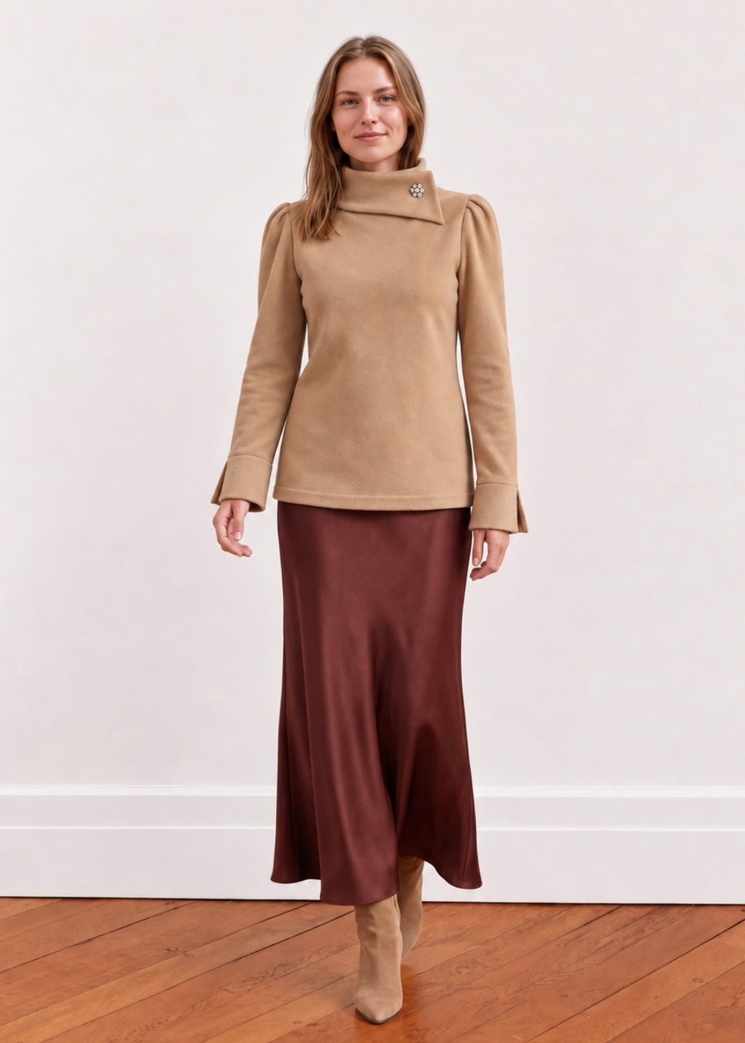 Josie Top in Vello Fleece (Camel)