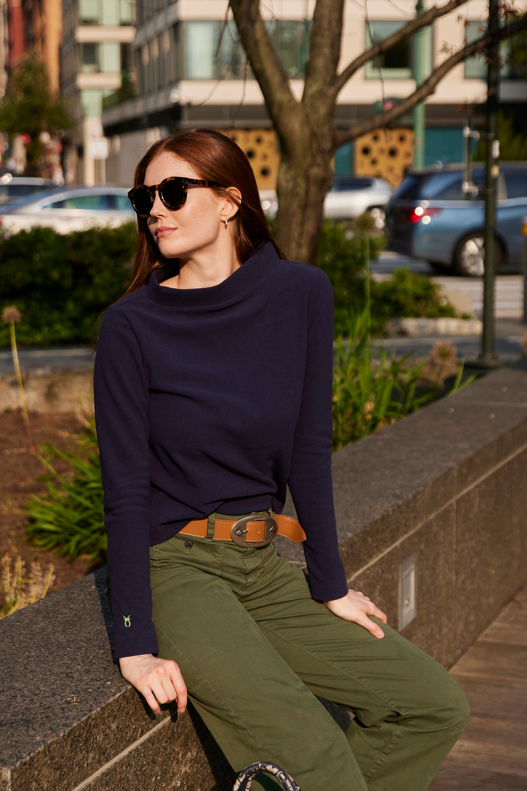 Brighton Boatneck in Terry Fleece (Navy)