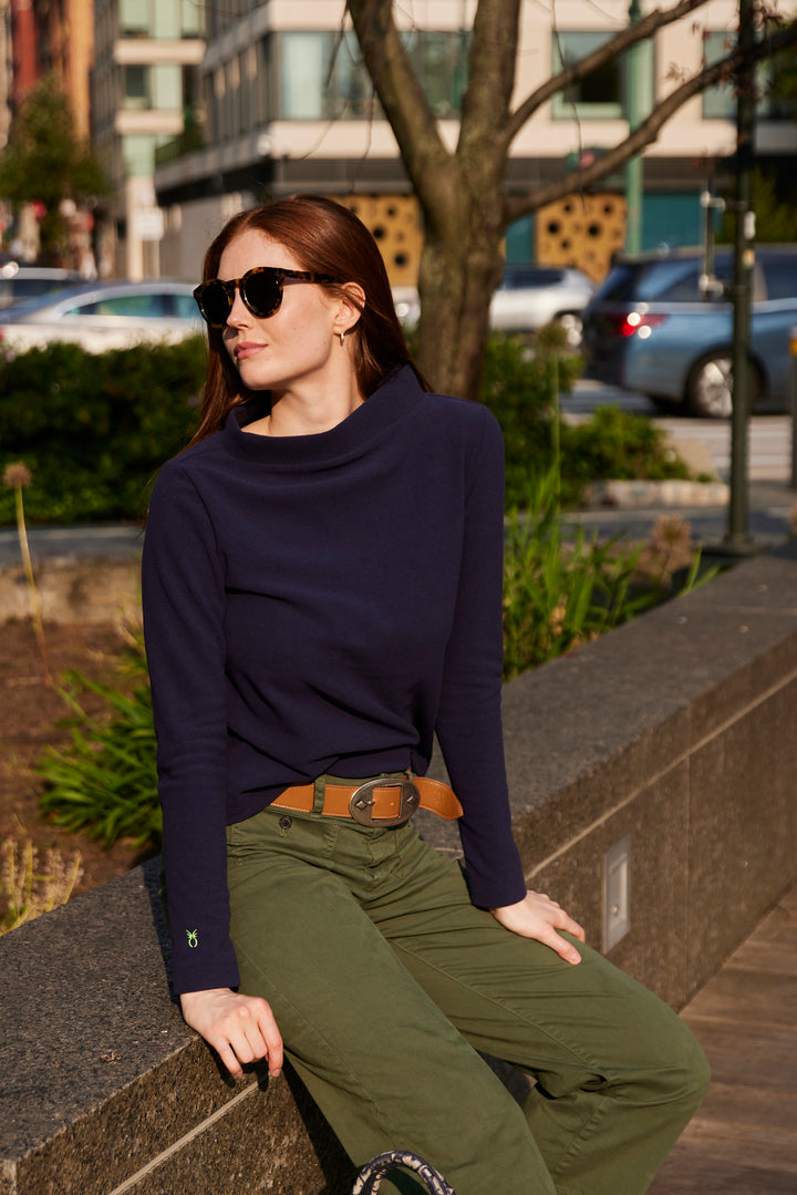 Brighton Boatneck in Terry Fleece (Navy)