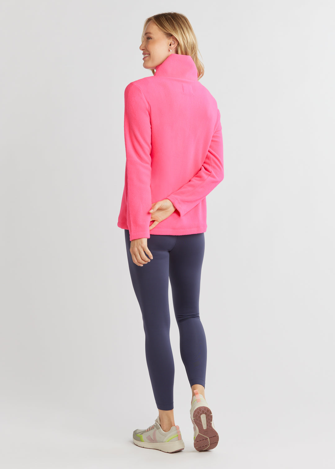 Kaki Pullover in Vello Fleece (Neon Pink)