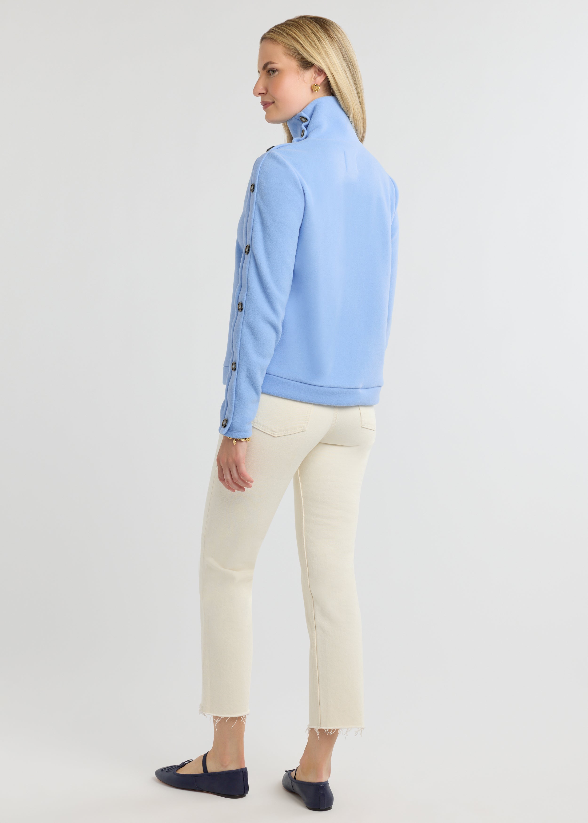 チェスティ　ツインニットRene クイーンズコート　アベニールエトワール　トッカ Kathleen Turtleneck in Vello Fleece (Periwinkle) – Dudley Stephens
