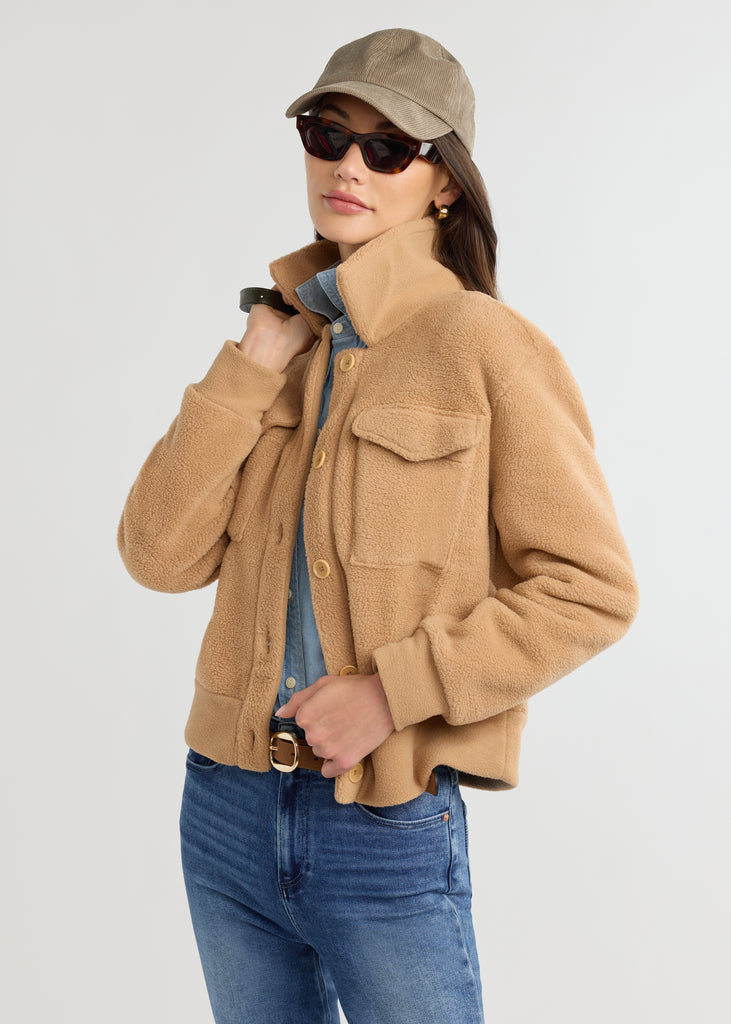 Kentfield Jacket in Sherpa Fleece (Camel) – Dudley Stephens