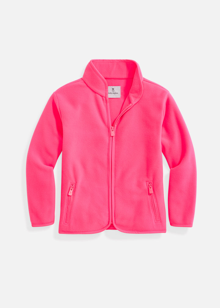 Kids Skylark Zip-Up in Vello Fleece (Neon Pink)