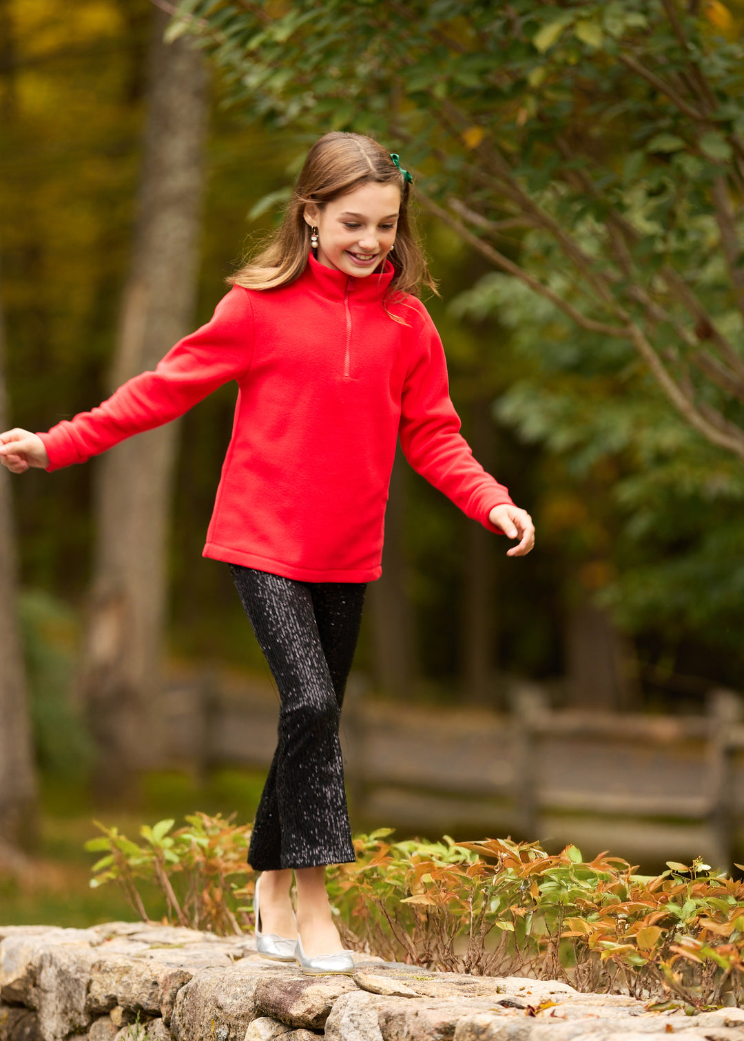 Kids Windabout Pullover in Vello Fleece (Cherry Red)