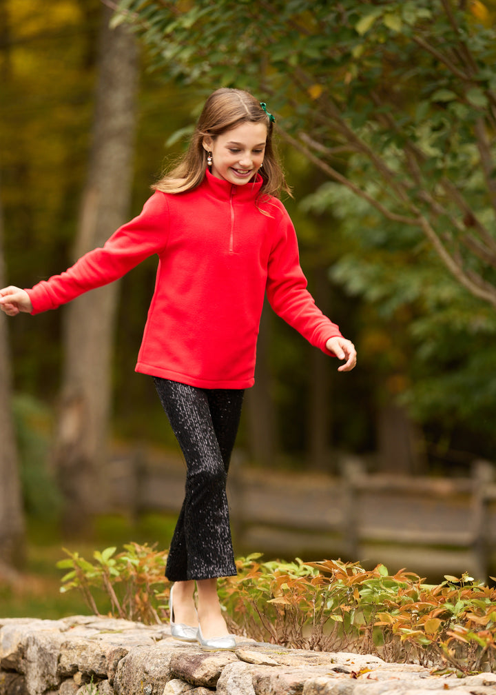 Kids Windabout Pullover in Vello Fleece (Cherry Red)