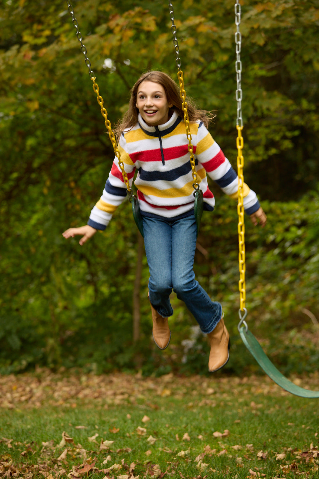 Kids Windabout Pullover in Sherpa Fleece (Camp Stripe)