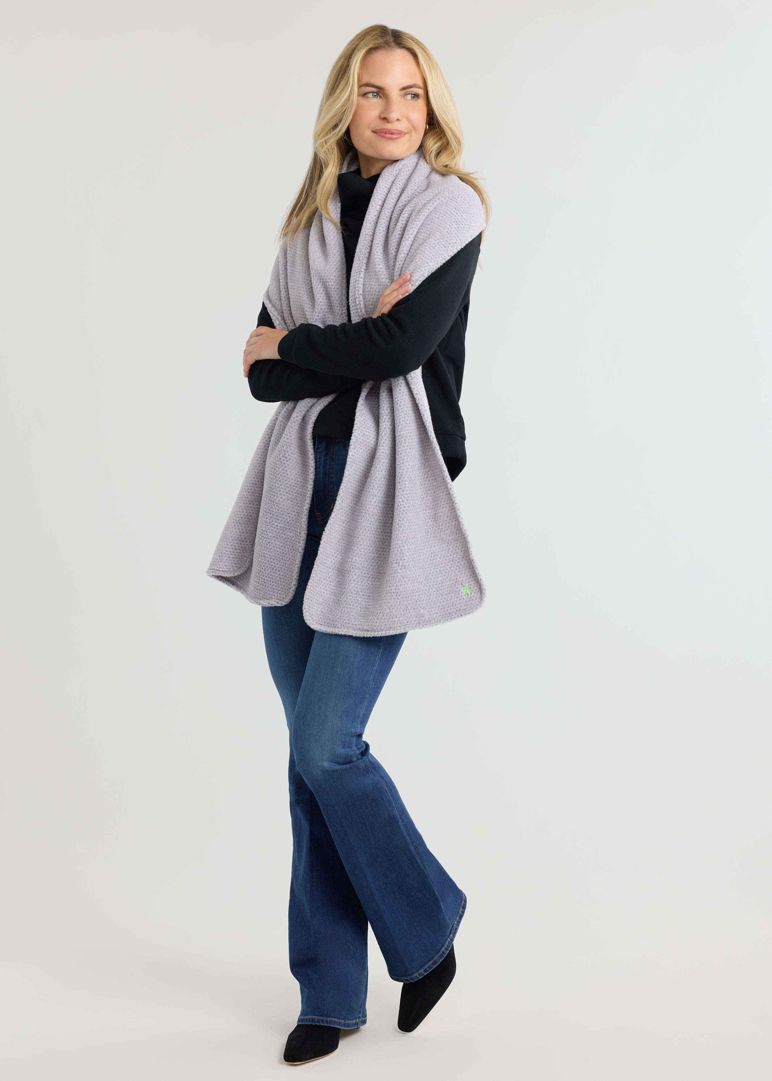 Larkspur Scarf in Sherpa Fleece (Heather Grey) – Dudley Stephens