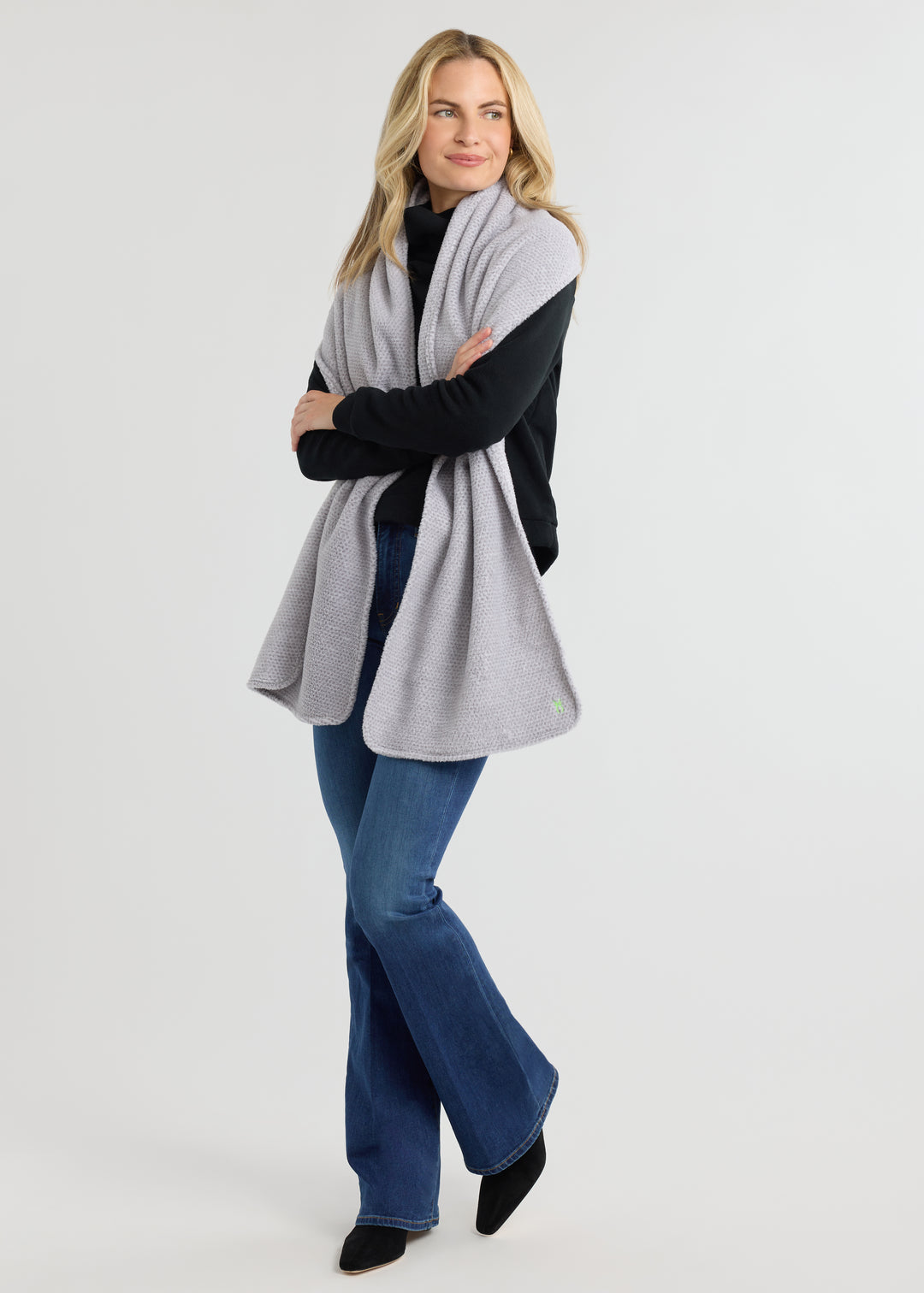 Larkspur Scarf in Sherpa Fleece (Heather Grey)