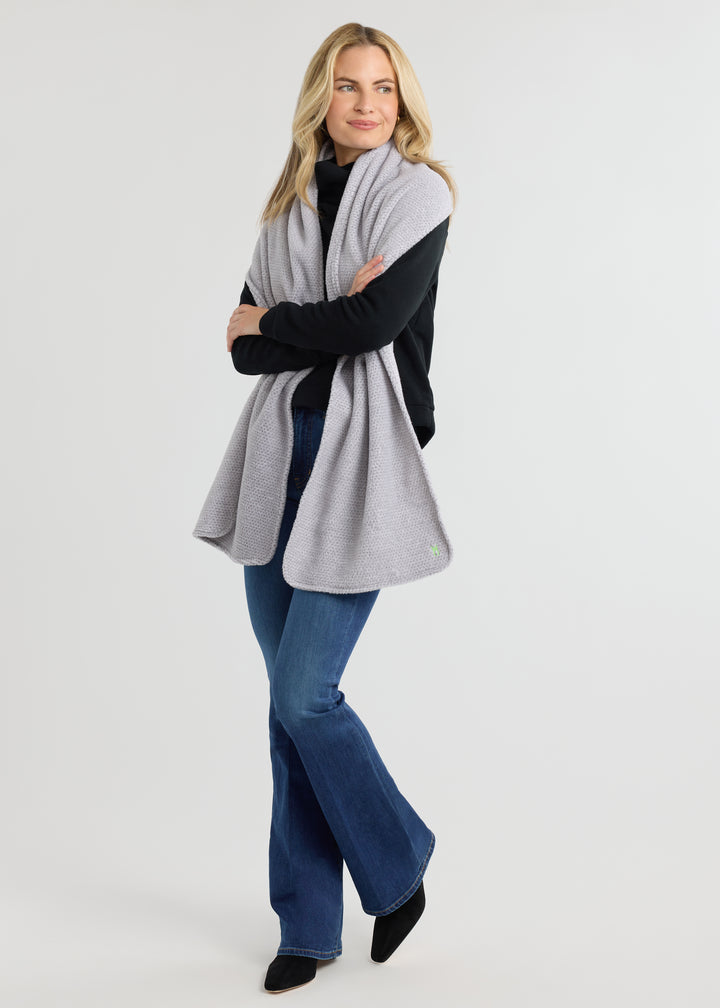 Larkspur Scarf in Sherpa Fleece (Heather Grey)