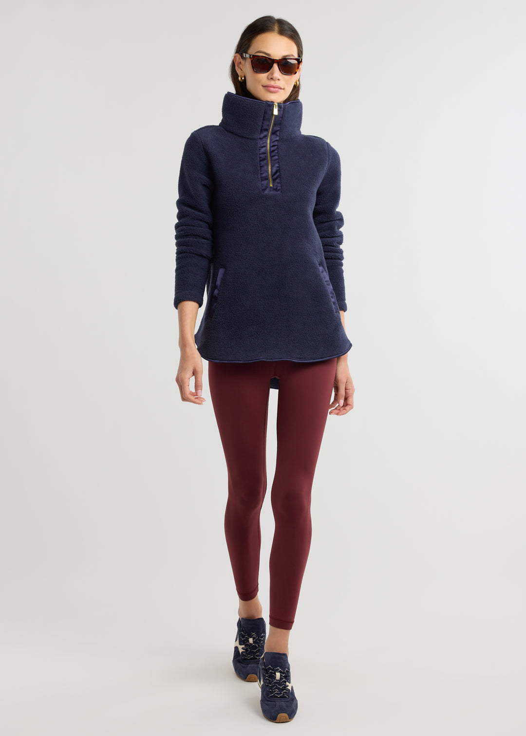 Laurel Pullover in Sherpa Fleece (Navy)