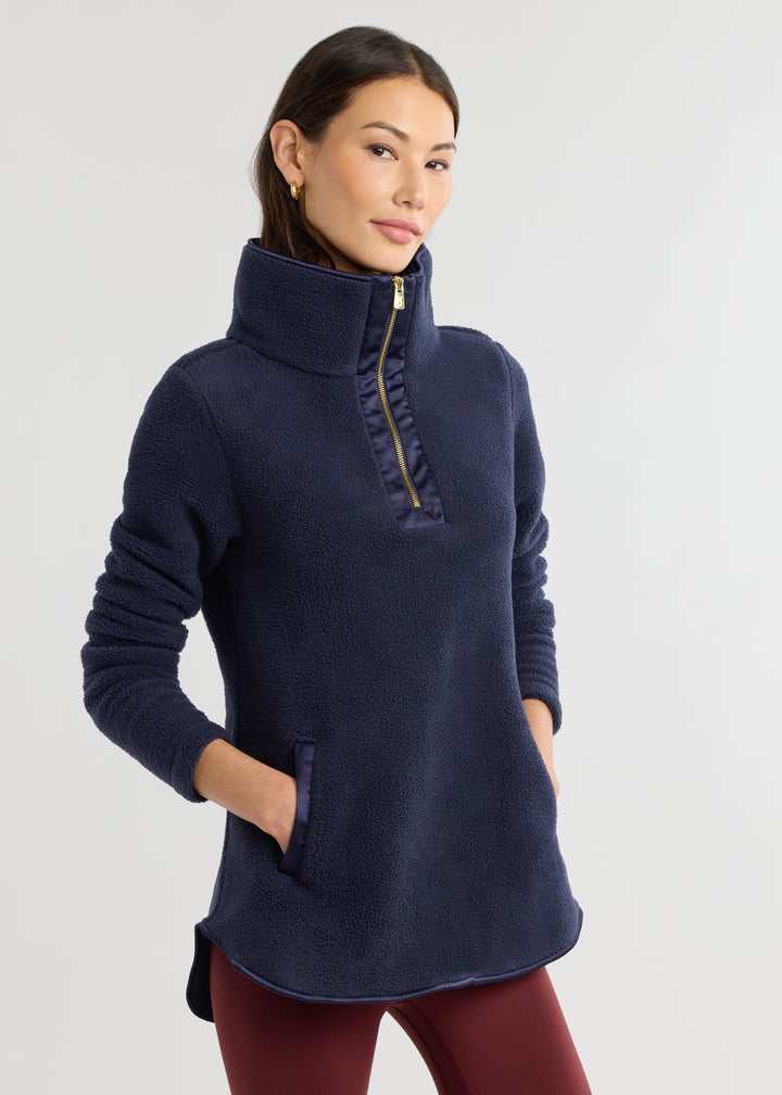 Laurel Pullover in Sherpa Fleece (Navy)