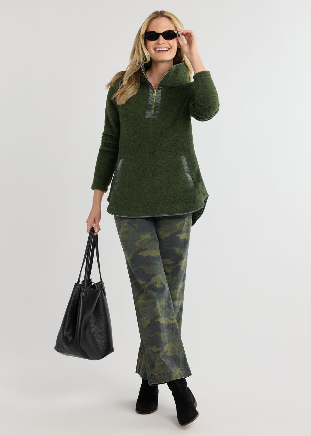 Laurel Pullover in Sherpa Fleece (Spruce)