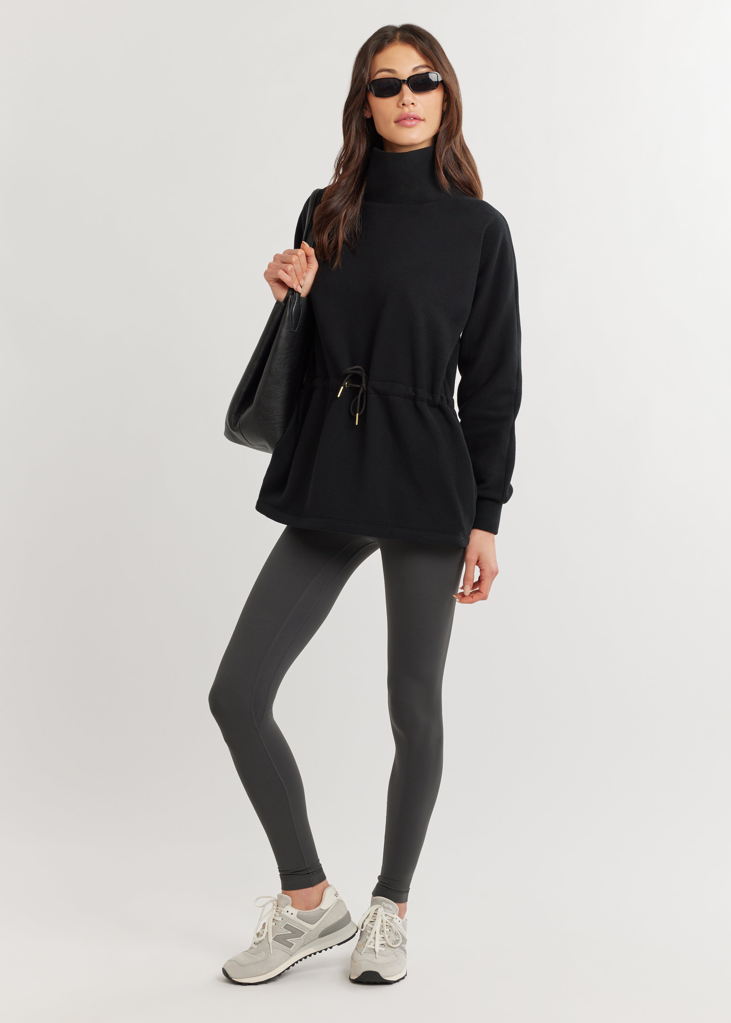 Lena Tunic in Vello Fleece (Black) – Dudley Stephens