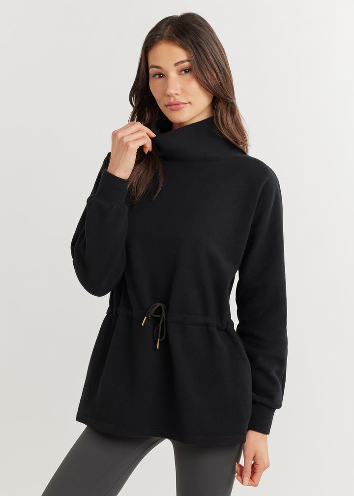Lena Tunic in Vello Fleece (Black)