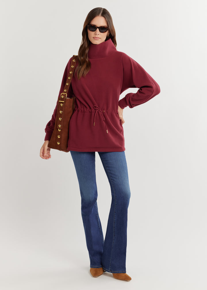 Lena Tunic in Vello Fleece (Burgundy)
