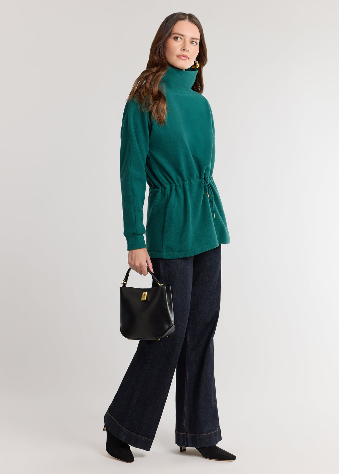 Lena Tunic in Vello Fleece (Woodland Green)