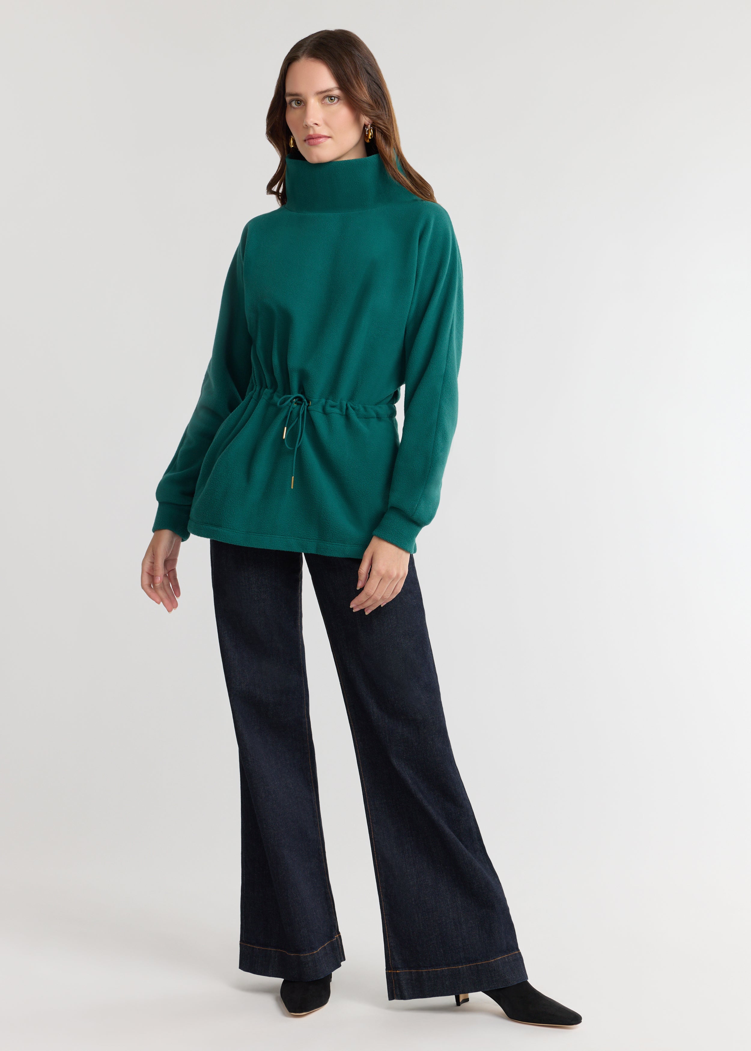 Lena Tunic in Vello Fleece (Woodland Green) – Dudley Stephens
