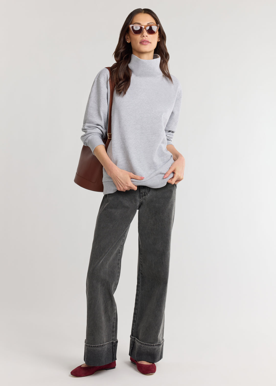 Liora Pullover in French Terry (Heather Grey)