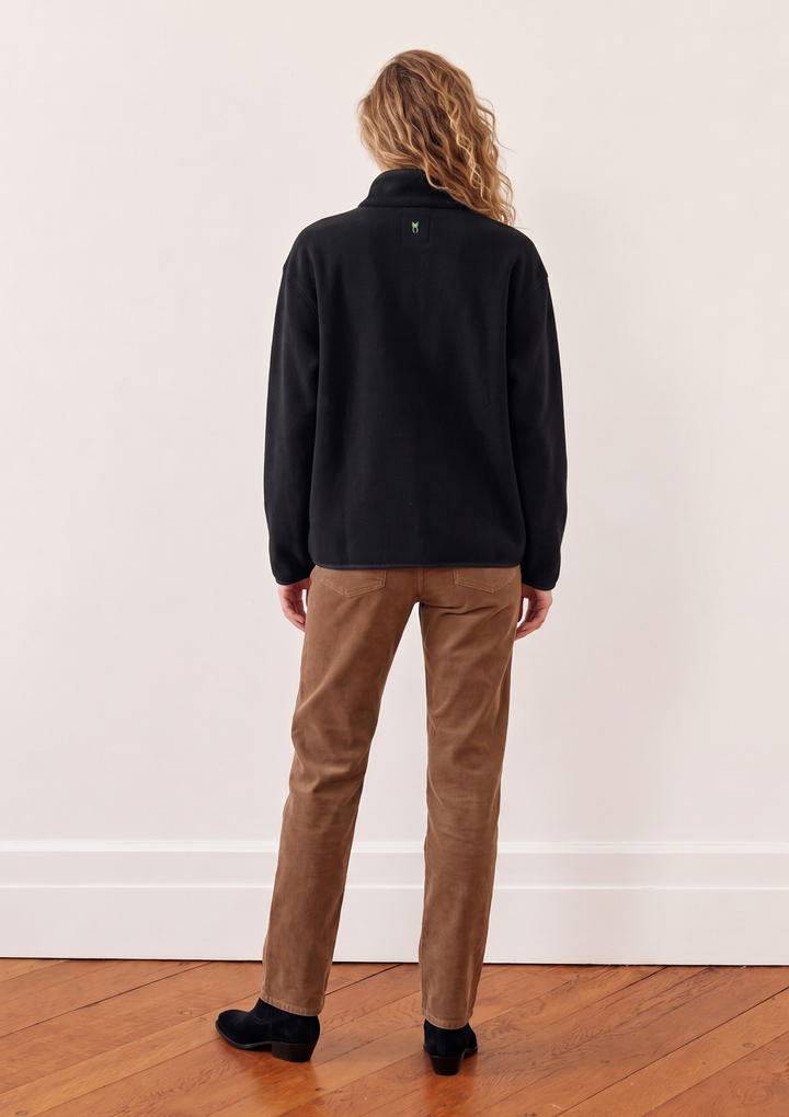 Leighton Pullover in Vello Fleece (Black)