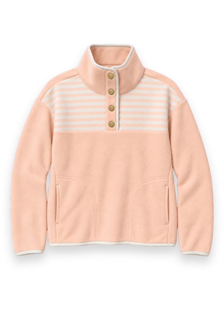 Leighton Pullover in Vello Fleece (Powder Blush)