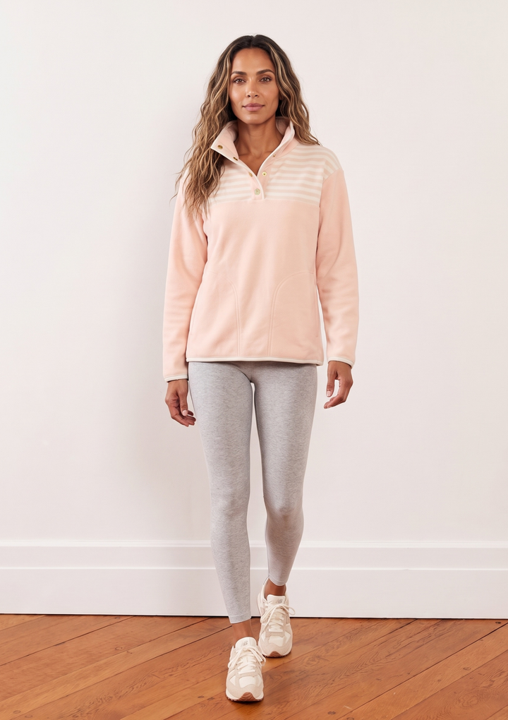 Leighton Pullover in Vello Fleece (Powder Blush)