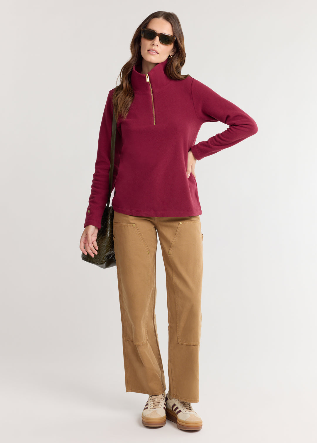 Manchester Pullover in Vello Fleece (Burgundy)