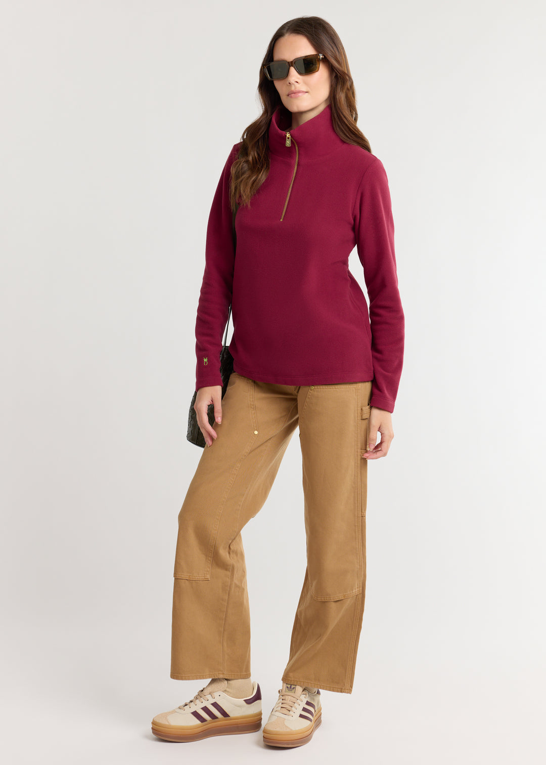 Manchester Pullover in Vello Fleece (Burgundy)