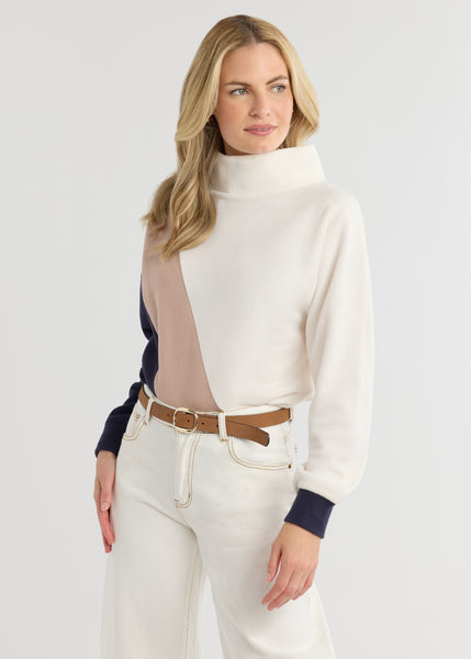 Marion Mock Neck in Vello Fleece (Cream Multi) – Dudley Stephens