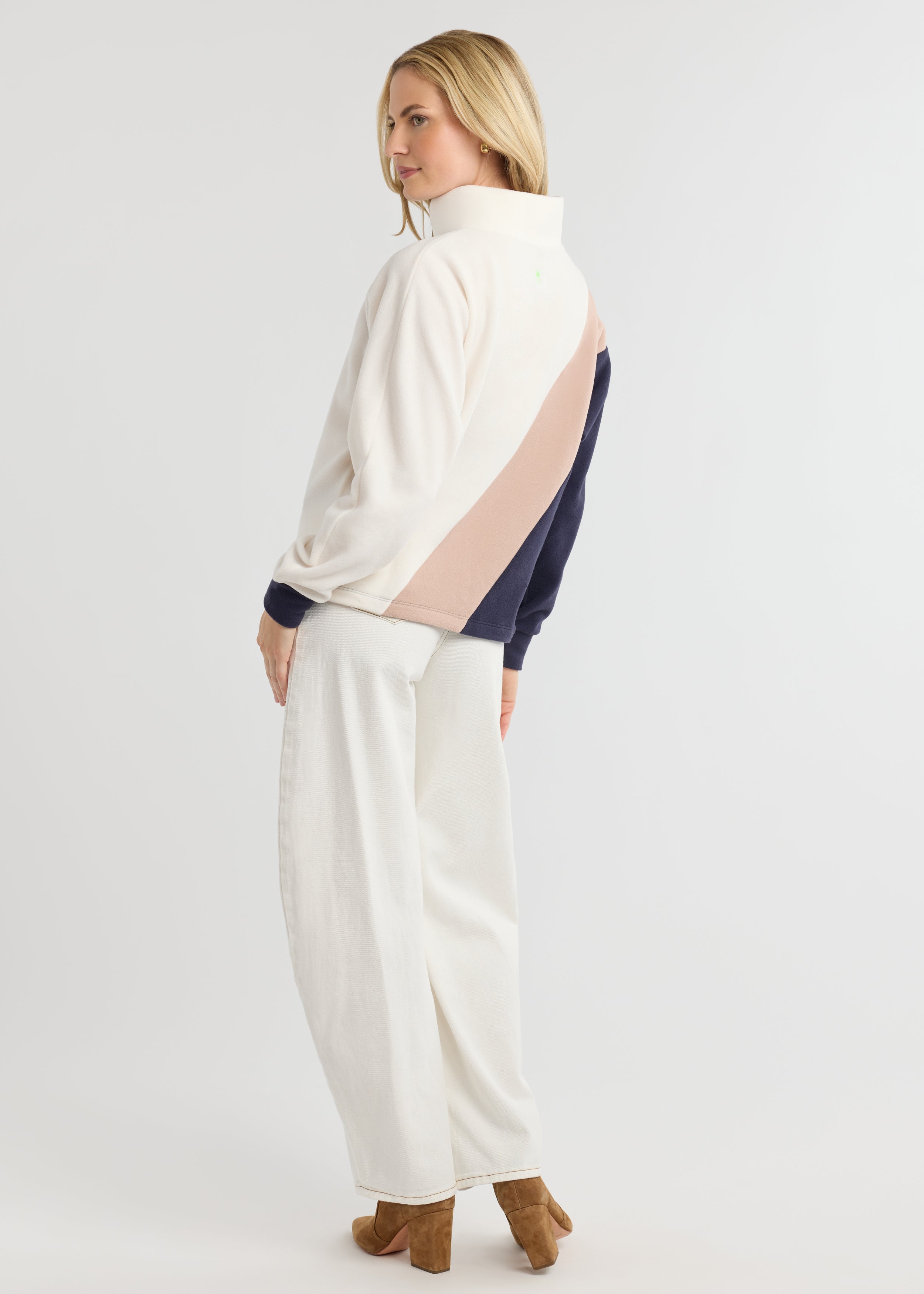 Marion Mock Neck in Vello Fleece (Cream Multi) – Dudley Stephens