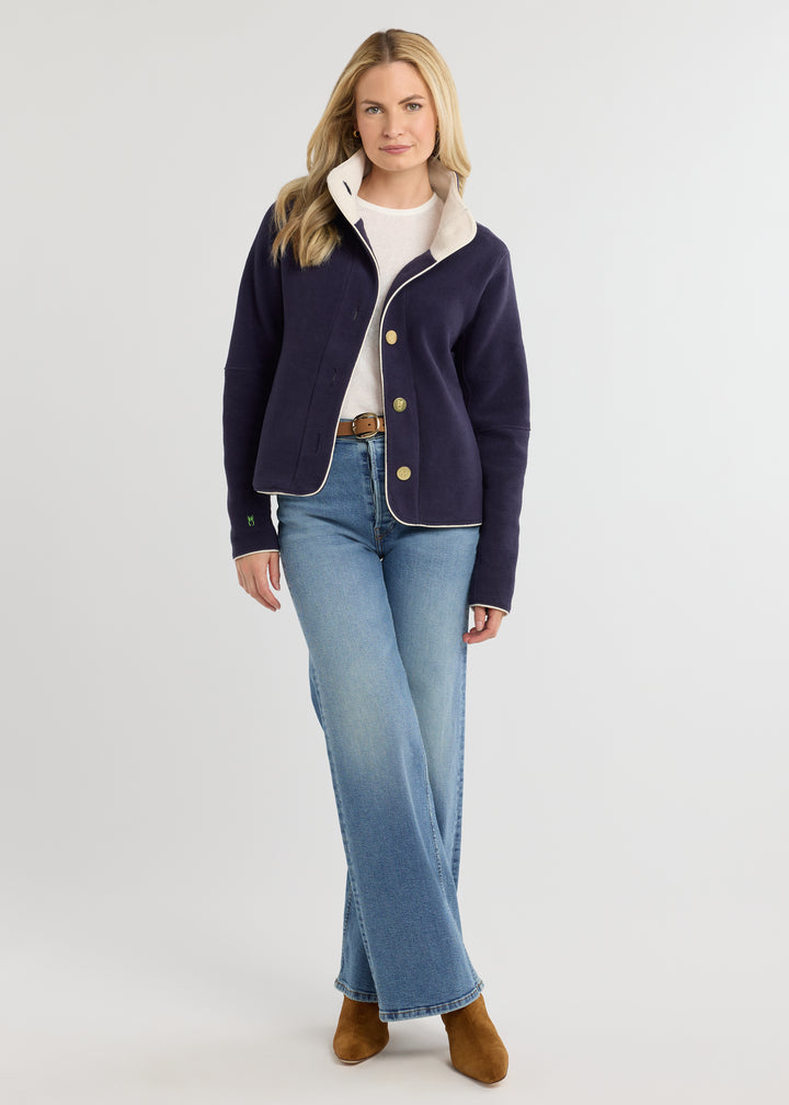 Marlowe Blazer in Double Layer Vello Fleece (Navy)