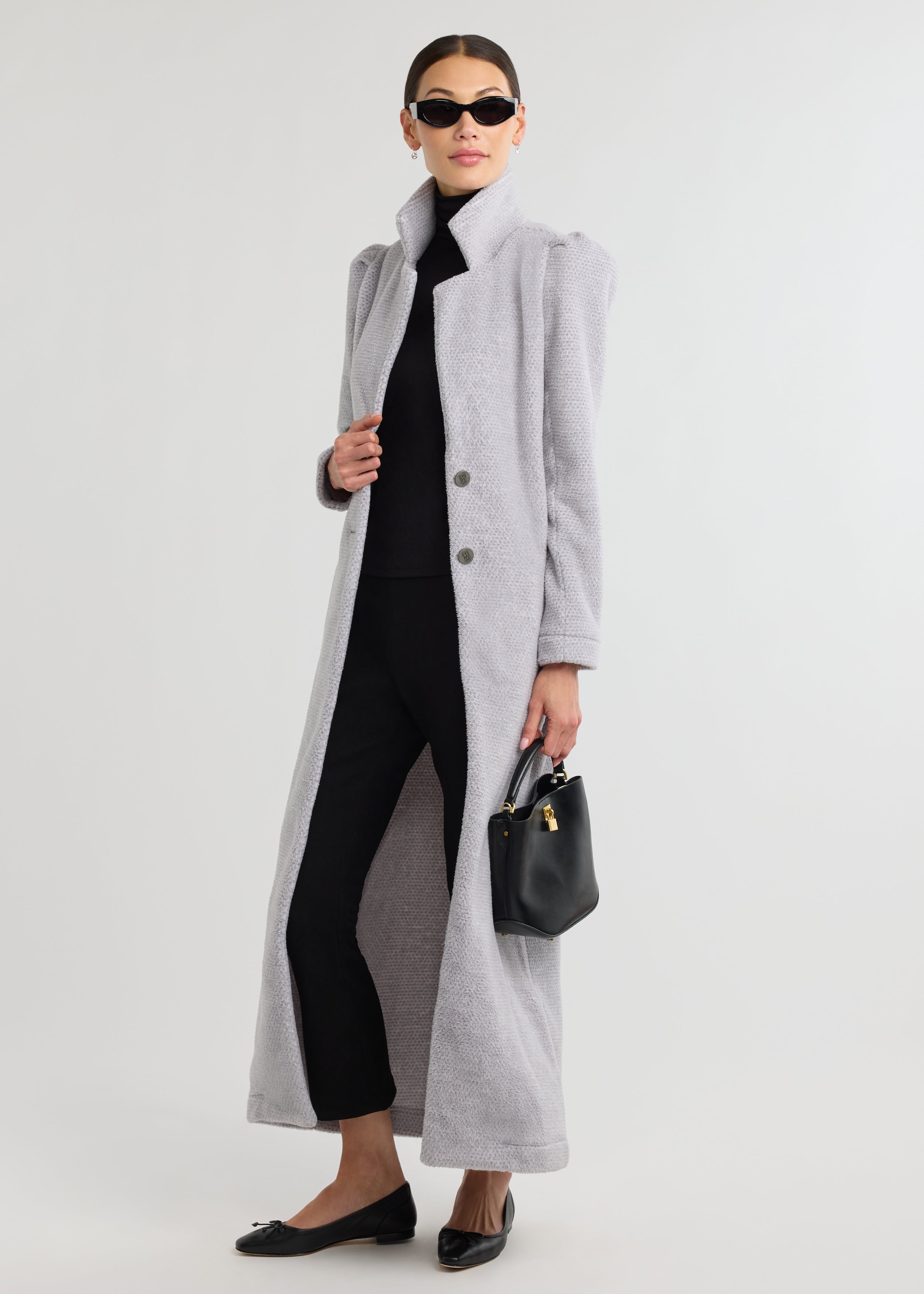 Millbank Coat in Sherpa Fleece (Heather Grey) – Dudley Stephens