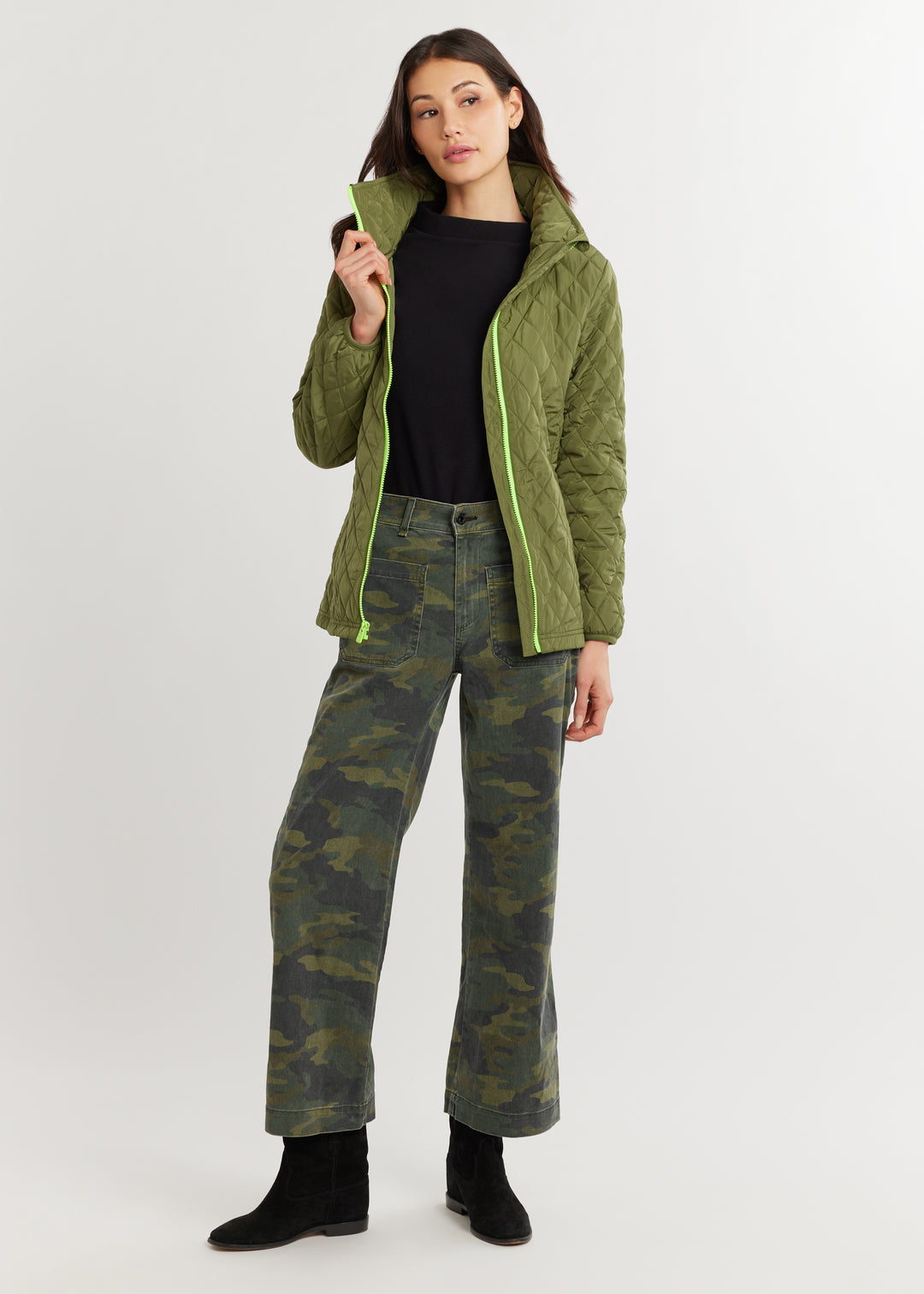 Morningside Jacket in Quilted Lustre (Army Green)