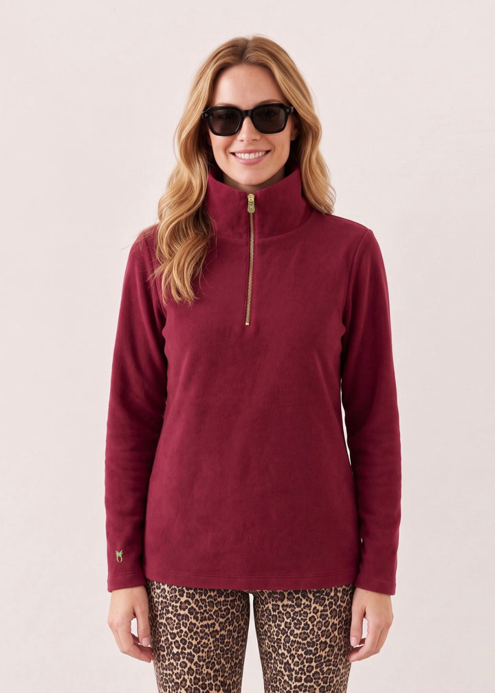 Manchester Pullover in Vello Fleece (Burgundy)