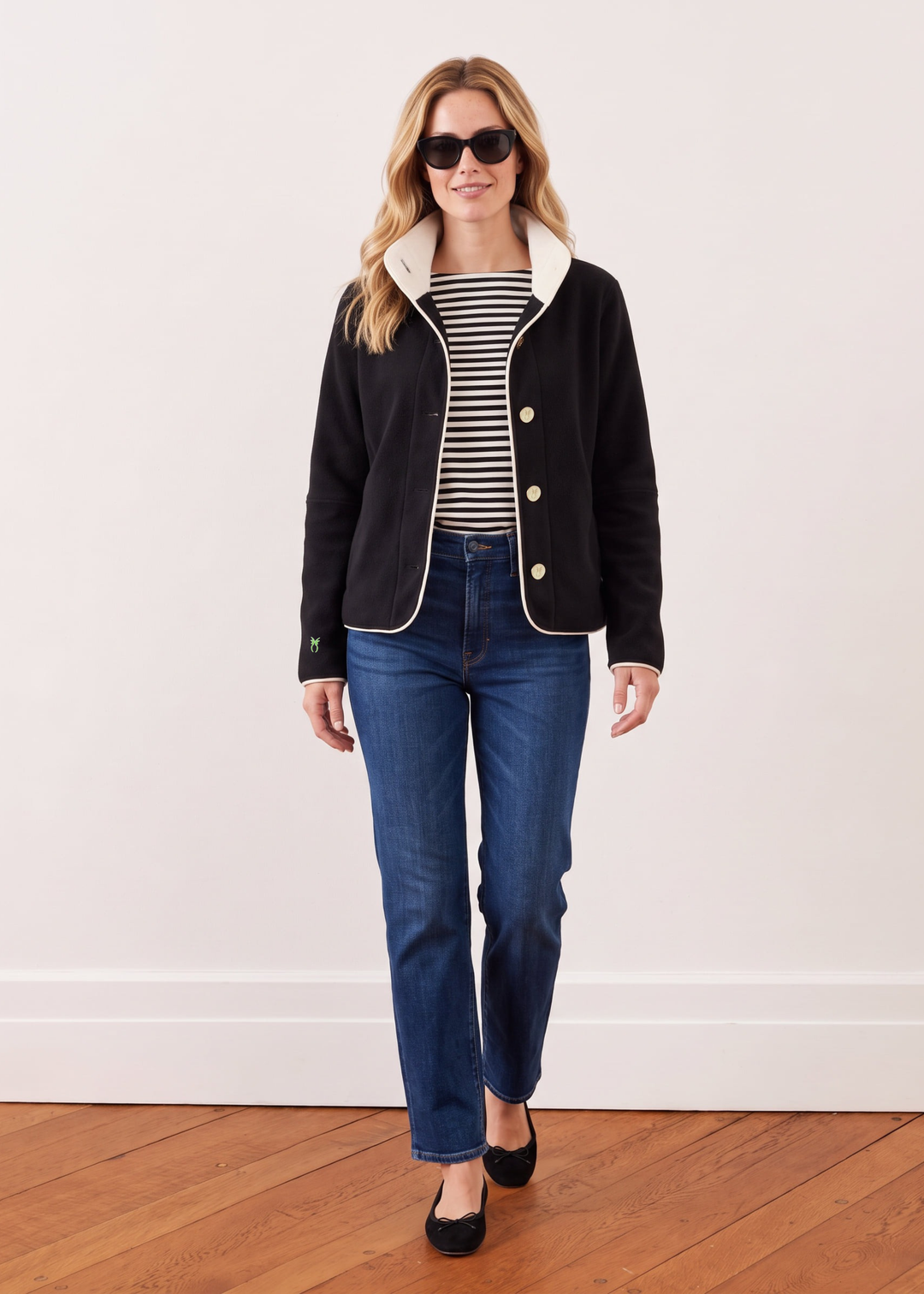 Marlowe Blazer in Double Layer Vello Fleece (Black)