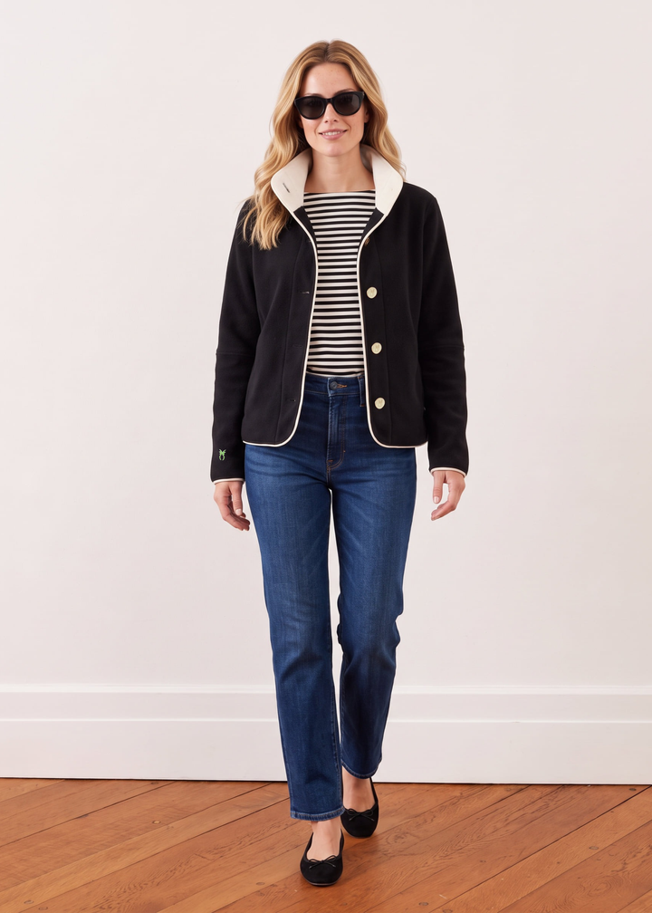 Marlowe Blazer in Double Layer Vello Fleece (Black)