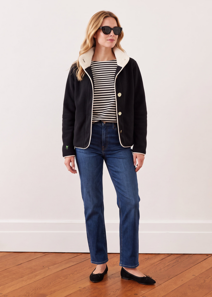 Marlowe Blazer in Double Layer Vello Fleece (Black)
