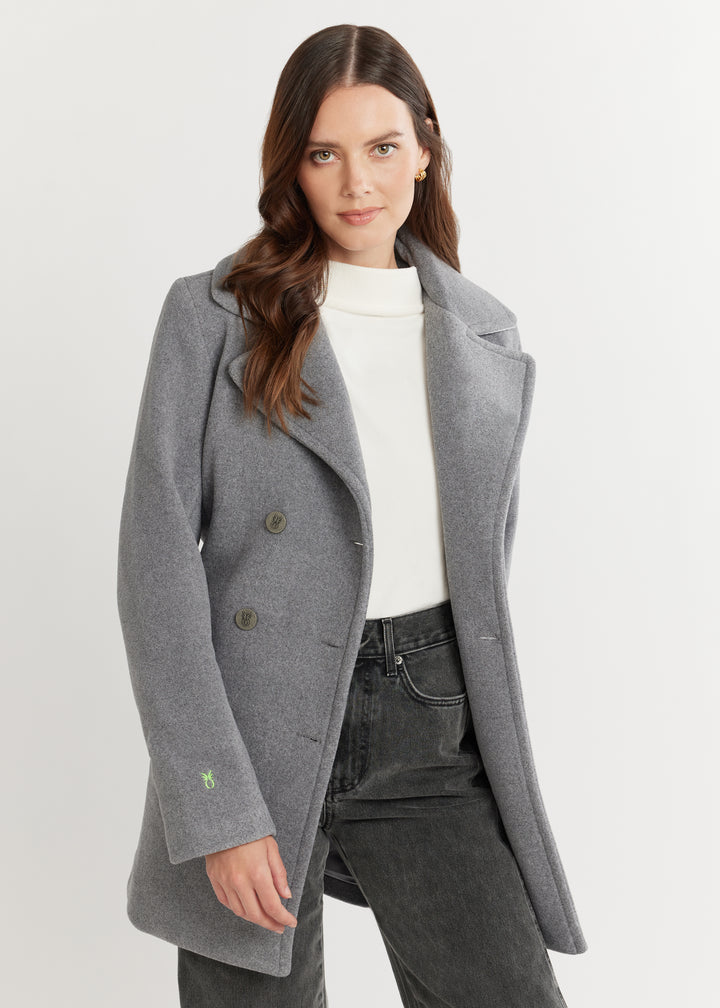 Navy Pier Peacoat in Double Layer Vello Fleece (Charcoal Grey)